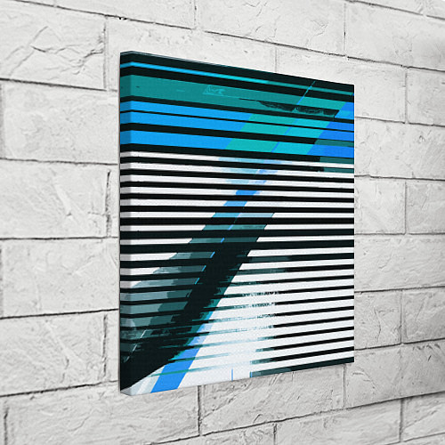 Картина квадратная Сине-чёрные полосы на белом фоне / 3D-принт – фото 3