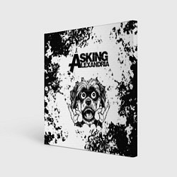 Холст квадратный Asking Alexandria - рок пес, цвет: 3D-принт