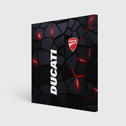 Холст квадратный Ducati - плиты с эффектом свечения, цвет: 3D-принт