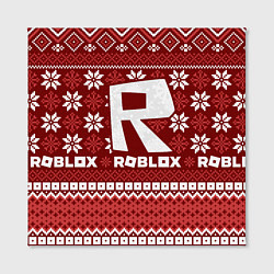 Холст квадратный Новогодний свитер ugly Roblox, цвет: 3D-принт — фото 2