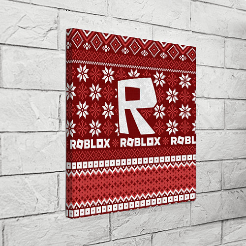 Картина квадратная Новогодний свитер ugly Roblox / 3D-принт – фото 3