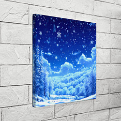 Холст квадратный Заснеженный лес, цвет: 3D-принт — фото 2