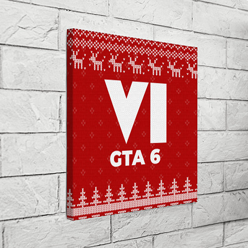Картина квадратная Новогодний GTA 6 с оленями / 3D-принт – фото 3