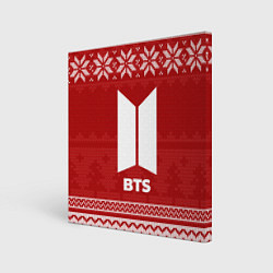 Холст квадратный Новогодний BTS, цвет: 3D-принт