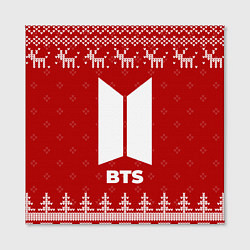 Холст квадратный Новогодний BTS с оленями, цвет: 3D-принт — фото 2