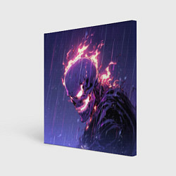 Холст квадратный Ghost Rider - Neon rain, цвет: 3D-принт
