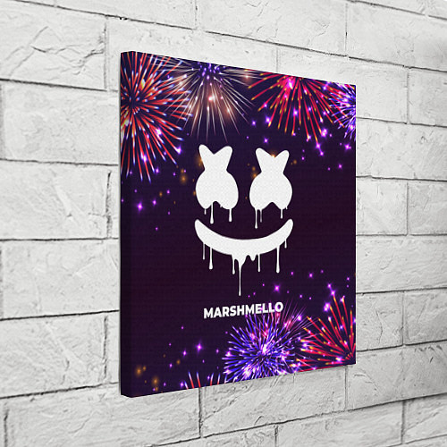 Картина квадратная Праздничный Marshmello / 3D-принт – фото 3