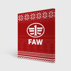 Холст квадратный Новогодний FAW, цвет: 3D-принт