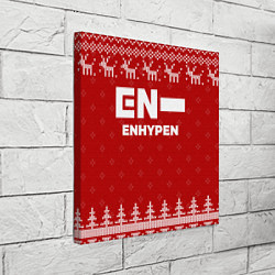 Холст квадратный Новогодний Enhypen с оленями, цвет: 3D-принт — фото 2