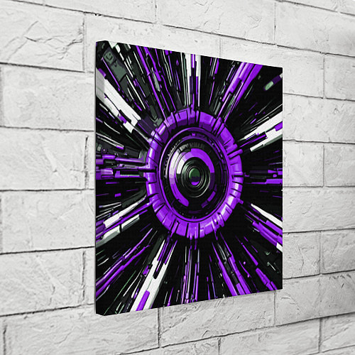Картина квадратная Чёрно-фиолетовая сфера киберпанк / 3D-принт – фото 3
