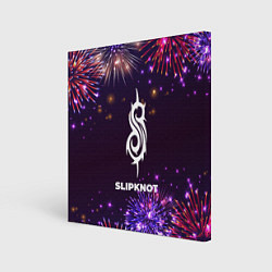 Холст квадратный Праздничный Slipknot Fireworks, цвет: 3D-принт