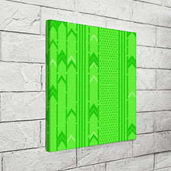 Холст квадратный Закулисье зелёные обои, цвет: 3D-принт — фото 2