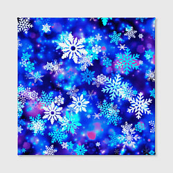 Холст квадратный Яркие узоры снежинок, цвет: 3D-принт — фото 2