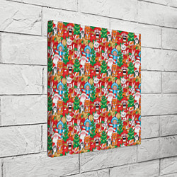 Холст квадратный Новогодние игрушки, цвет: 3D-принт — фото 2