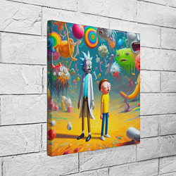 Холст квадратный Рик и Морти - сюрреалистическая фантазия, цвет: 3D-принт — фото 2