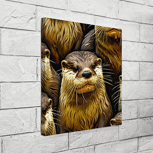 Картина квадратная Выдры / 3D-принт – фото 3