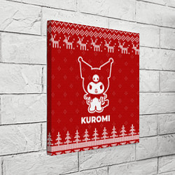 Холст квадратный Новогодний Kuromi с оленями, цвет: 3D-принт — фото 2