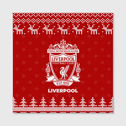 Холст квадратный Новогодний Liverpool с оленями, цвет: 3D-принт — фото 2