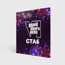 Холст квадратный Праздничный GTA6, цвет: 3D-принт