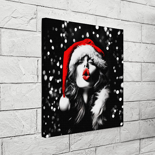 Картина квадратная Снегурочка - воздушный поцелуй / 3D-принт – фото 3