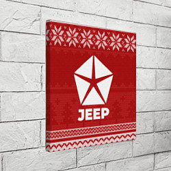 Холст квадратный Новогодний Jeep, цвет: 3D-принт — фото 2