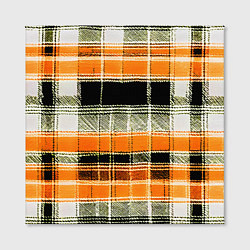 Холст квадратный Белые полосы на чёрно-жёлтом фоне, цвет: 3D-принт — фото 2