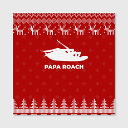 Холст квадратный Новогодний Papa Roach с оленями, цвет: 3D-принт — фото 2