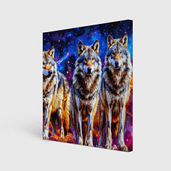 Картина квадратная Волки в космосе
