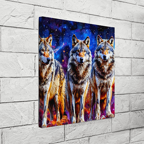 Картина квадратная Волки в космосе / 3D-принт – фото 3