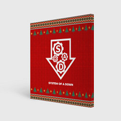 Холст квадратный System of a Down new year, цвет: 3D-принт
