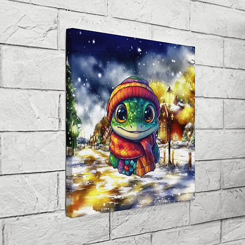 Картина квадратная Новогодняя змейка милая / 3D-принт – фото 3