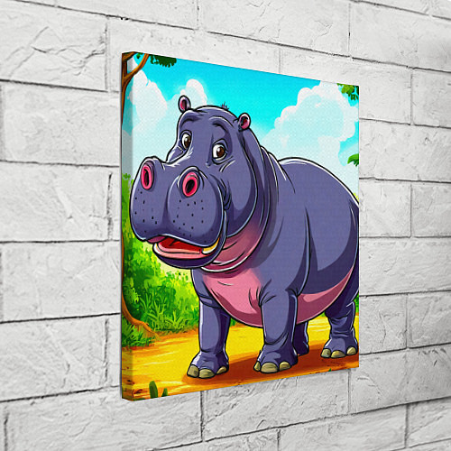 Картина квадратная Бегемотик / 3D-принт – фото 3