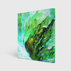 Холст квадратный Зелёная абстракция, цвет: 3D-принт