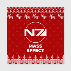 Холст квадратный Новогодний Mass Effect с оленями, цвет: 3D-принт — фото 2