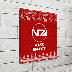 Холст квадратный Новогодний Mass Effect с оленями, цвет: 3D-принт — фото 2