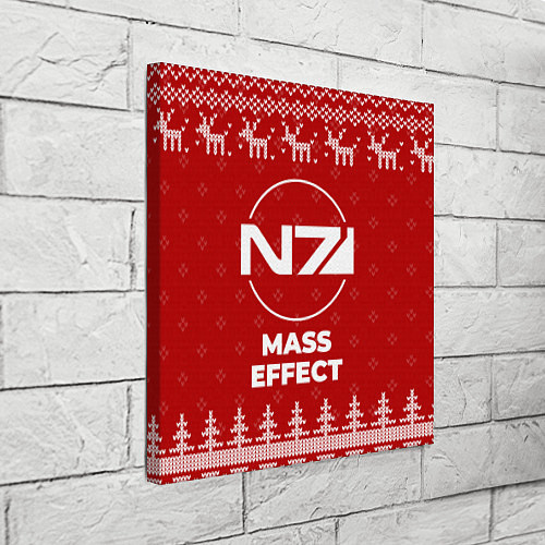 Картина квадратная Новогодний Mass Effect с оленями / 3D-принт – фото 3