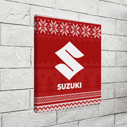 Холст квадратный Новогодний Suzuki, цвет: 3D-принт — фото 2