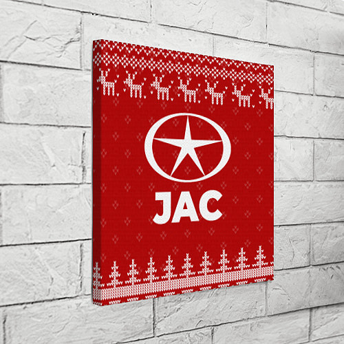 Картина квадратная Новогодний JAC с оленями / 3D-принт – фото 3