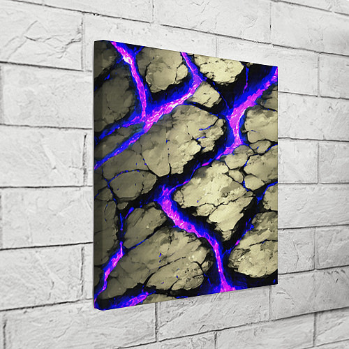 Картина квадратная Треснувший камень фиолетовый / 3D-принт – фото 3