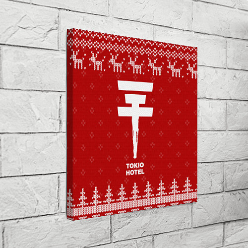 Картина квадратная Новогодний Tokio Hotel с оленями / 3D-принт – фото 3