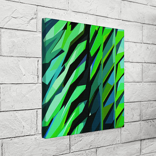 Картина квадратная Чёрно-зелёная абстракция / 3D-принт – фото 3