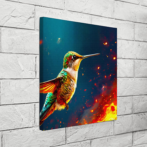 Картина квадратная Колибри в огне / 3D-принт – фото 3