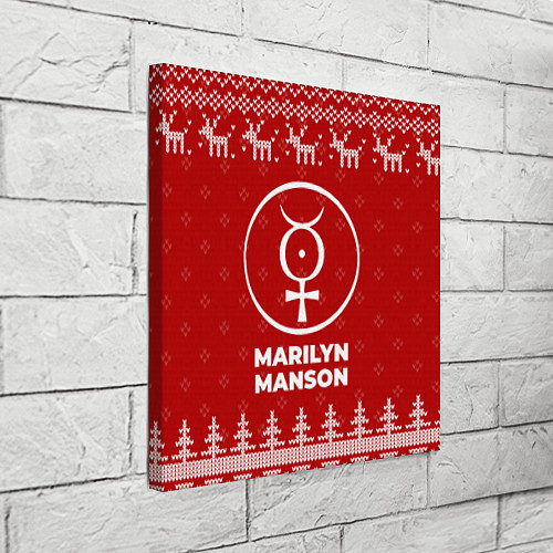 Картина квадратная Новогодний Marilyn Manson с оленями / 3D-принт – фото 3