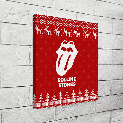 Картина квадратная Новогодний Rolling Stones с оленями / 3D-принт – фото 3