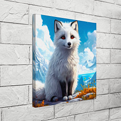 Холст квадратный Песец в зимних горах, цвет: 3D-принт — фото 2