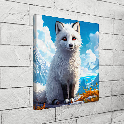 Картина квадратная Песец в зимних горах / 3D-принт – фото 3