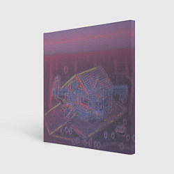 Холст квадратный Домик в лесу, цвет: 3D-принт