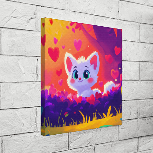 Картина квадратная Влюбленный милый песец / 3D-принт – фото 3