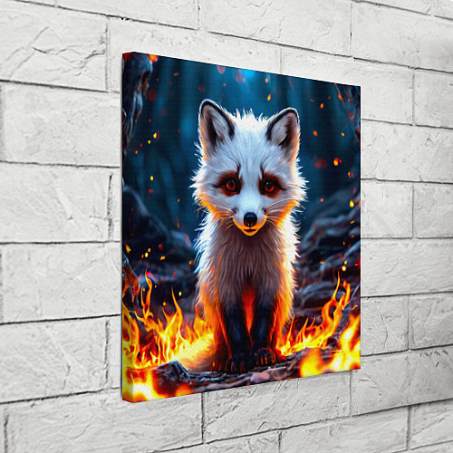 Картина квадратная Песец в огне / 3D-принт – фото 3