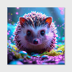 Холст квадратный Ёжики в сказаочном лесу, цвет: 3D-принт — фото 2